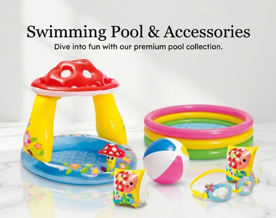 Swimming pool accessories including inflatable pools, swim rings, air pumps and kids swimming products online in Pakistan | Saleemi Book Depot