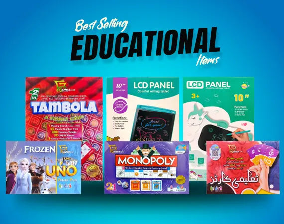 Educational toys for kids including learning cards, LCD writing tablets, wooden educational games and creative learning products | Saleemi Book Depot