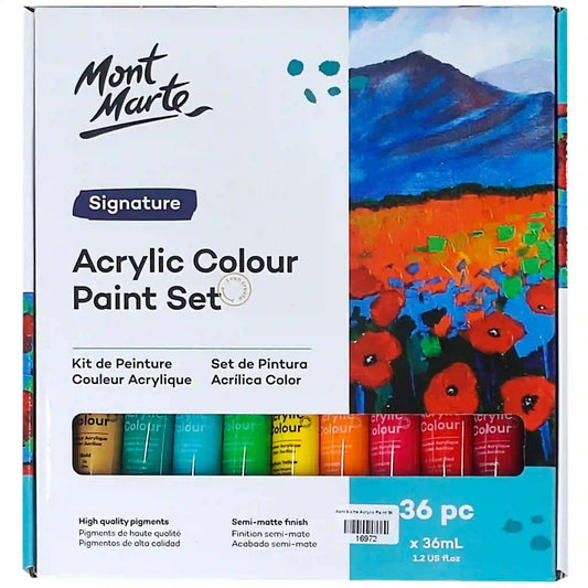 Acrylic Colour Paint Set Signature 36pc x 36ml - Saleemi Book Depot