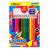 Deer 12 Colour Pencil Jumbo 300 12 - Saleemi Book Depot in pakistan