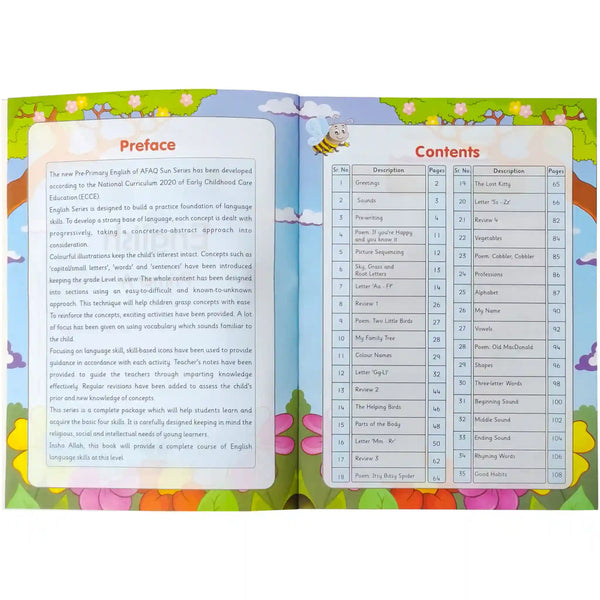 English Primer A Nursery SNC KPK Afaq Sun Series - Saleemi Book Depot in pakistan