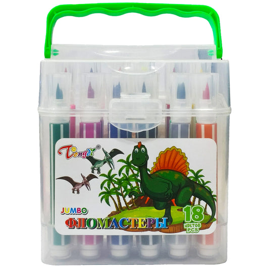 Jumbo Marker Colour 18 PCS Art NO 6875-18 - Saleemi Book Depot in pakistan
