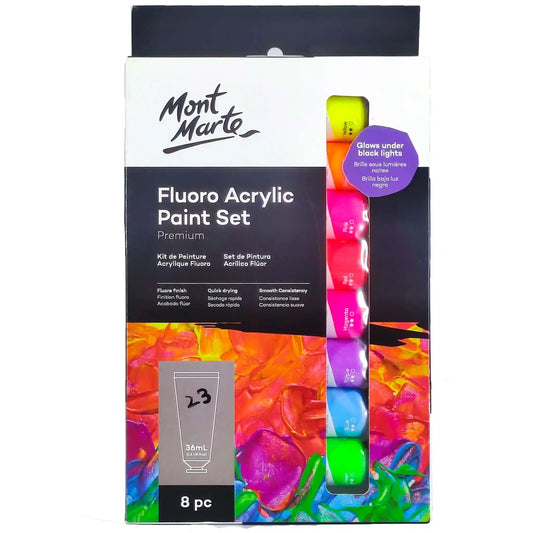 Mont Marte Flouro Acrylic Paint Set - Saleemi Book Depot in pakistan