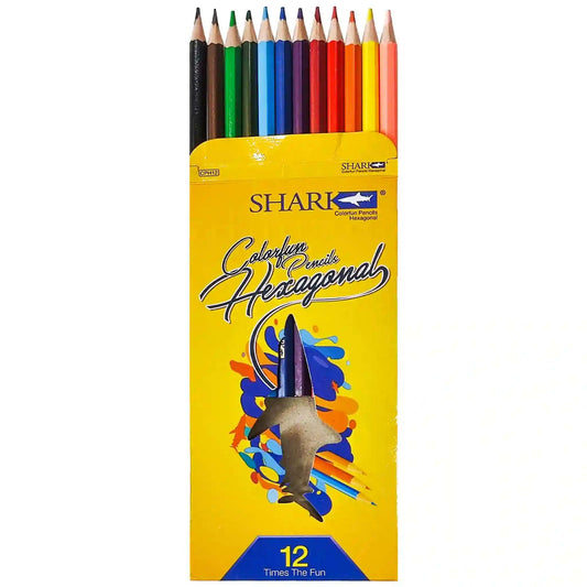 Shark 12 Colour Pencil Full Card CPH12 Pack - Saleemi Book Depot