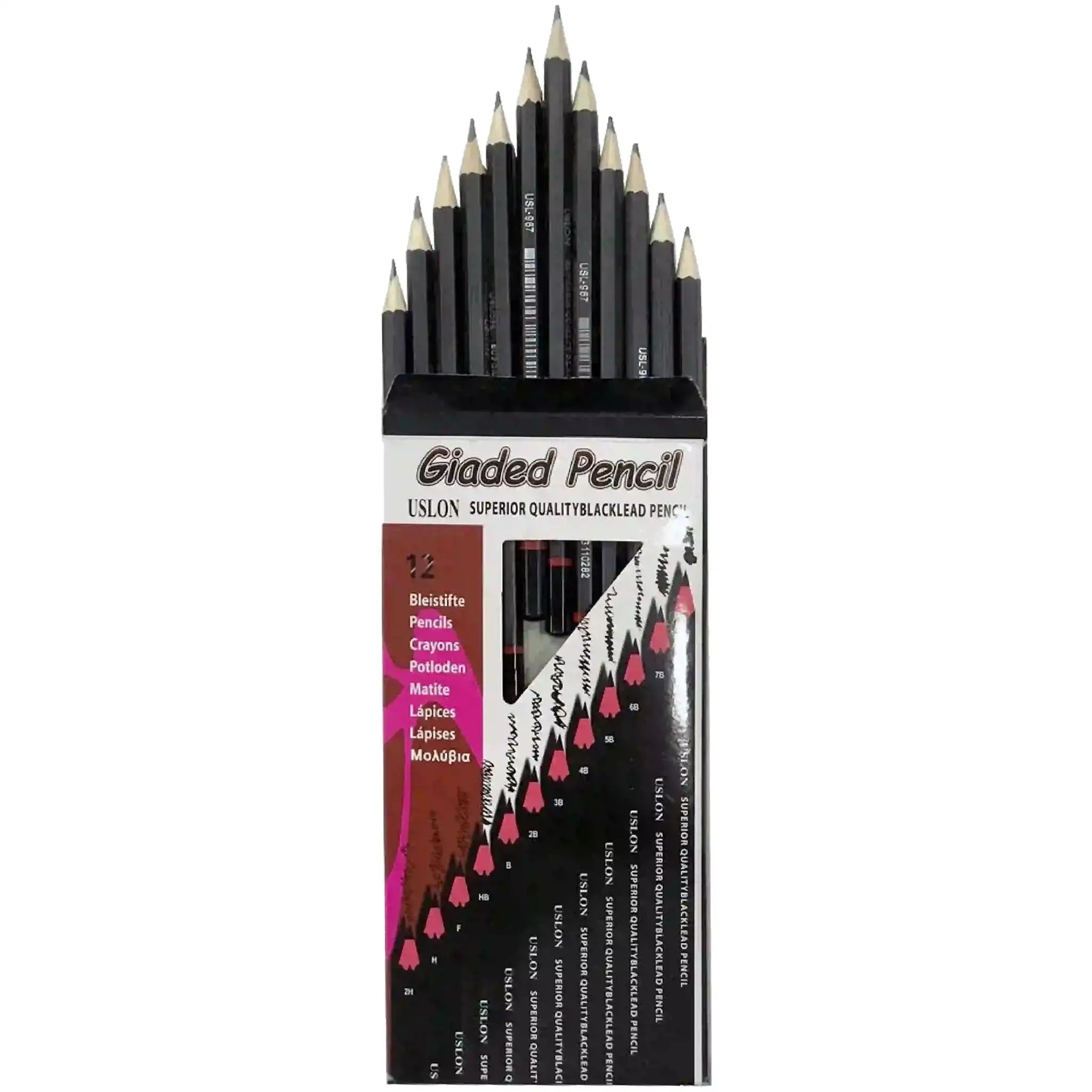 USLON Black LED Pencills Art No.AD050 12pcs Box - Saleemi Book Depot in pakistan