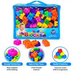 125-piece colorful plastic building block set