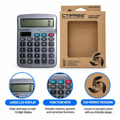 12 Digit Calculator CTIFREE ECO 002