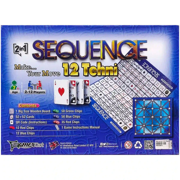 2 in 1 Sequence Board Game