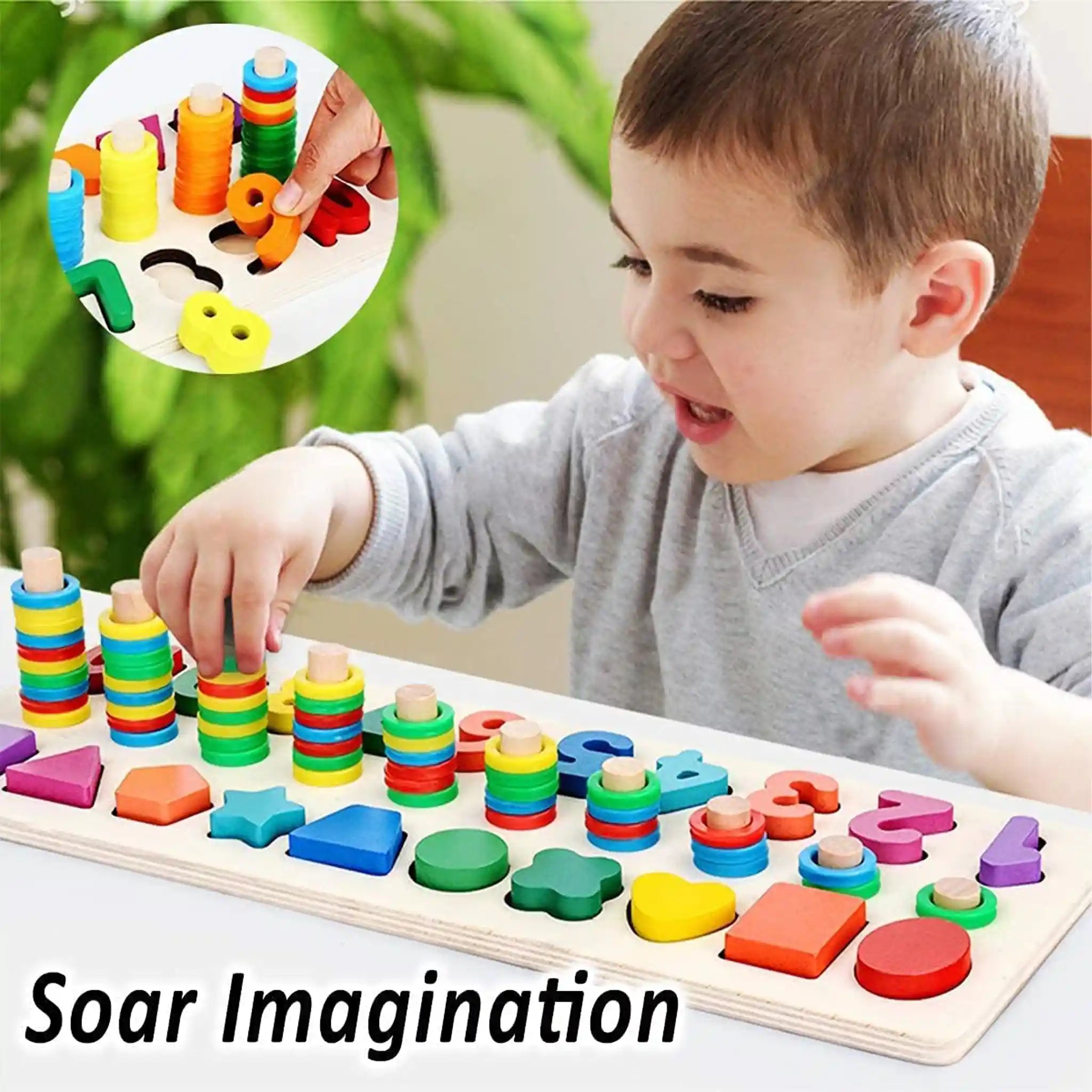3 in 1 Digital Shape Pairing Number Shapes & Counting Puzzle Board - Saleemi Book Depot in pakistan