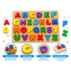 3 in 1 Wooden Alphabet and Numbers Puzzle Board Set