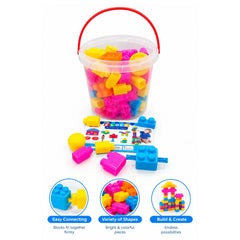 50 Pcs Block Bucket Educational Building Blocks Set