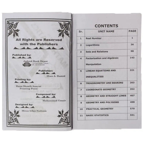 A Gateway to Mathematics 9 Class Federal Board SLOS Series - Saleemi Book Depot in pakistan