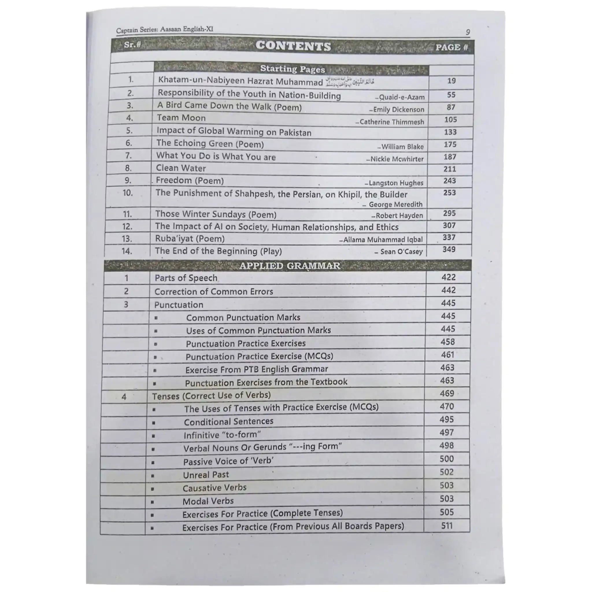 AASAAN English Subjective + Objective 11 Captain Series