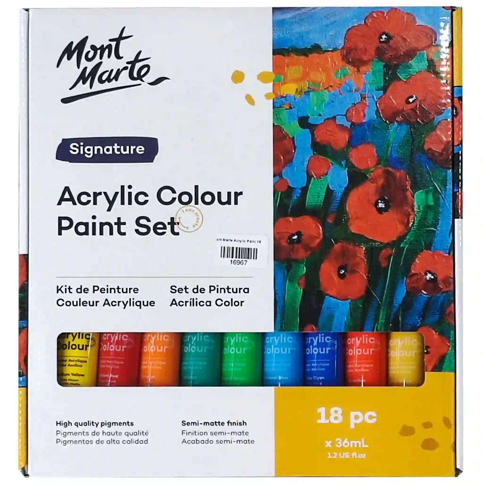 Acrylic Colour Paint Set Signature 18pc x 36ml - Saleemi Book Depot 