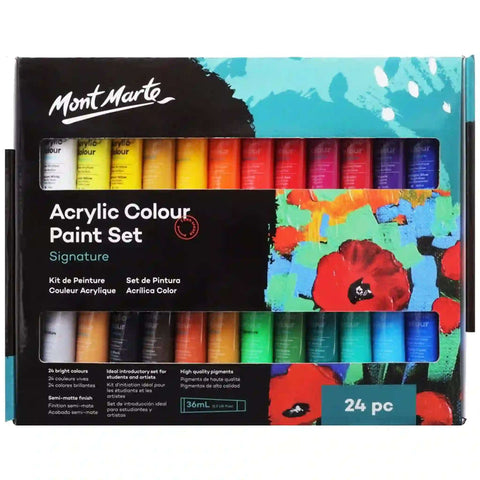 Acrylic Colour Paint Set Signature 24pc x 36ml - Saleemi Book Depot 