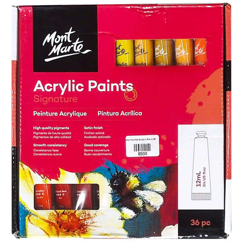 Acrylic Colour Paint Set Signature 36pc x 12ml - Saleemi Book Depot 