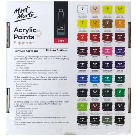 Acrylic Colour Paint Set Signature 36pc x 12ml - Saleemi Book Depot 