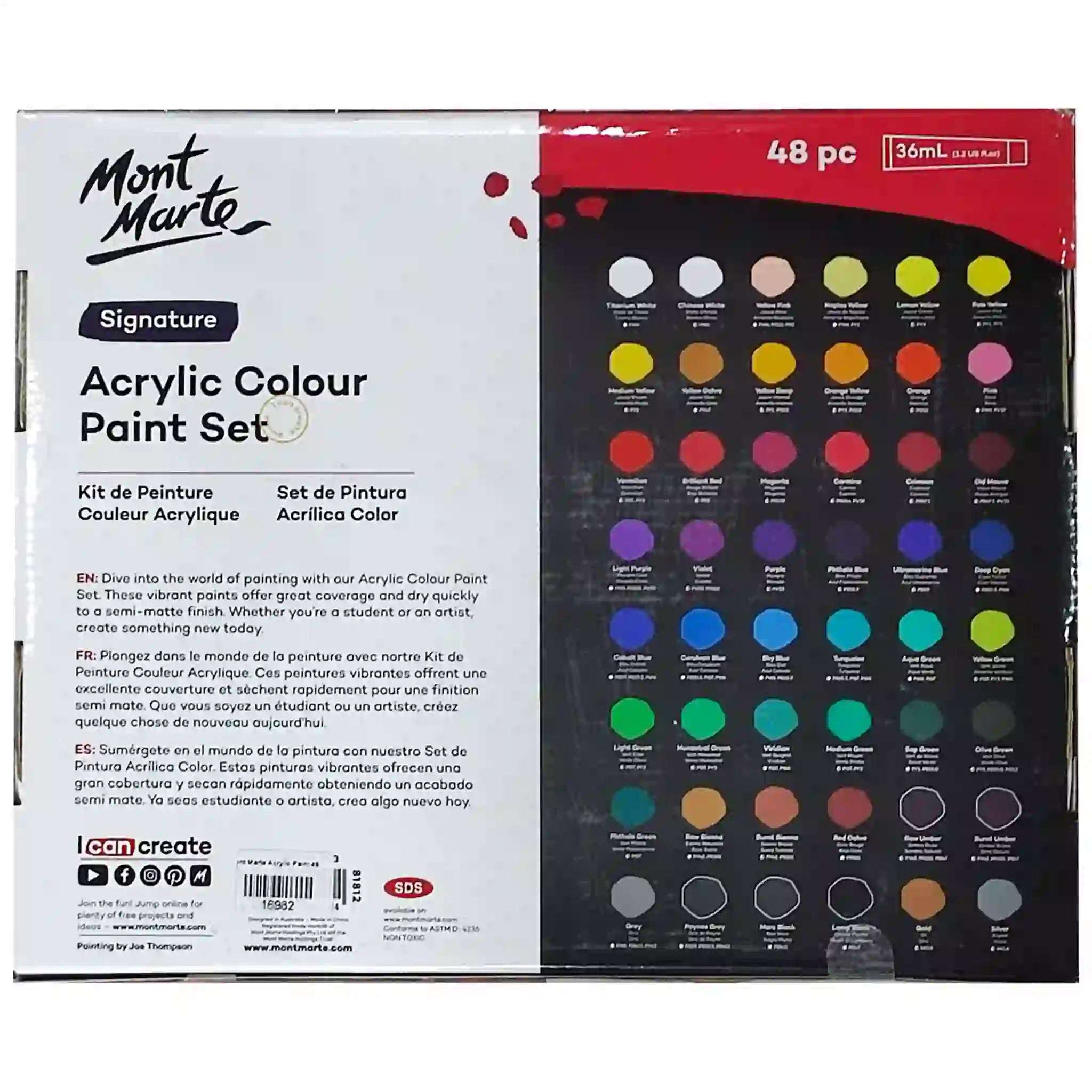 Acrylic Colour Paint Set Signature 48pc x 36ml - Saleemi Book Depot 
