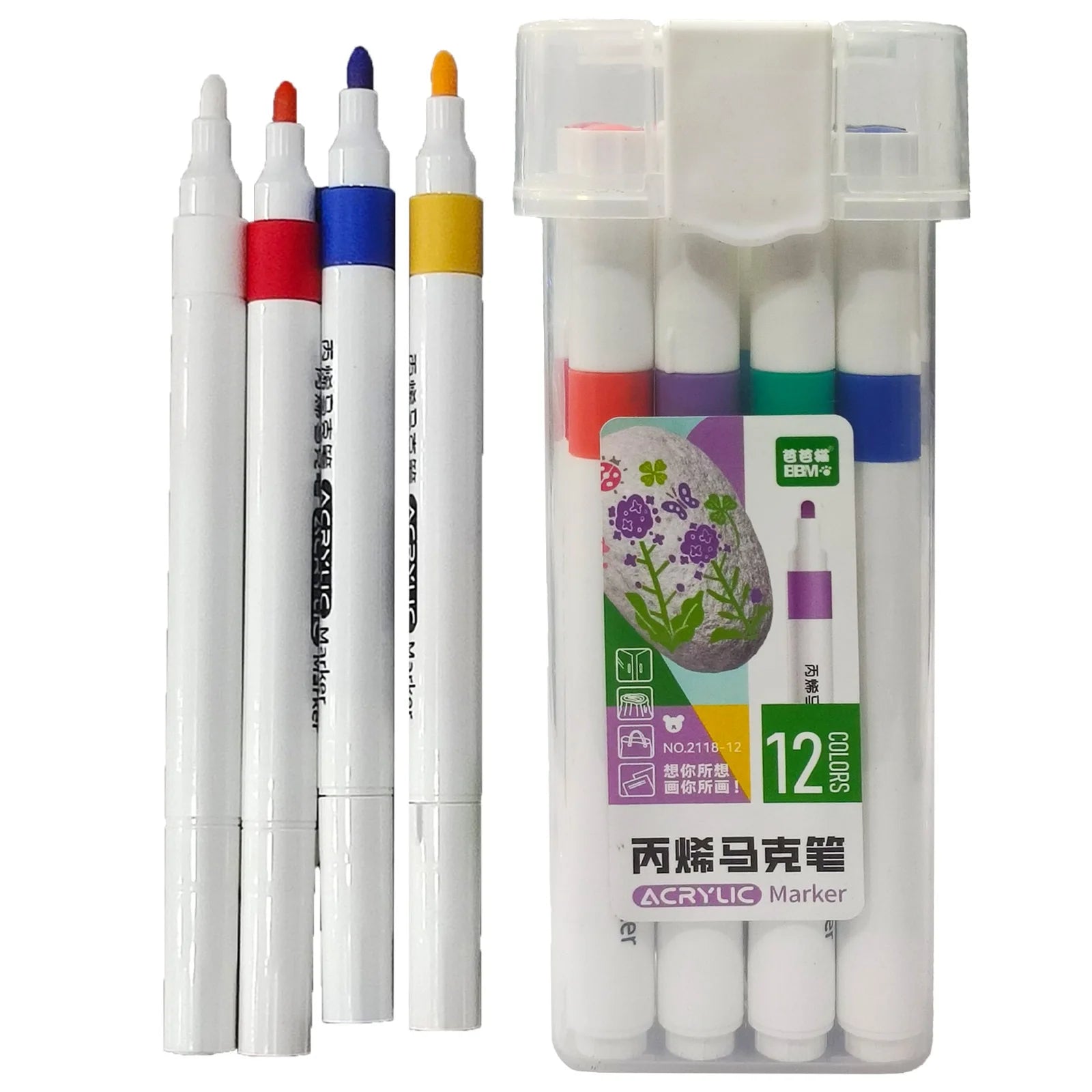 Acrylic Marker Colours 12 Pcs Art No 2118-12