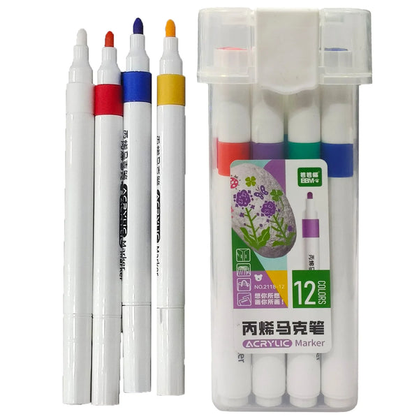 Acrylic Marker Colours 12 Pcs Art No 2118-12