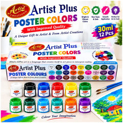 Artist Plus Poster Colors 12 Pieces Set 30ml