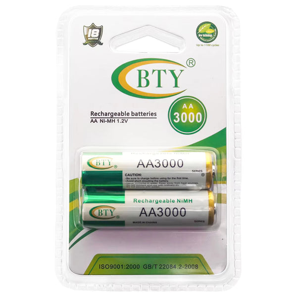 BTY Rechargeable AA Battery 3000mah