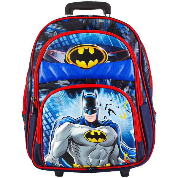Batman Embossed Trolley School Bag