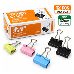 Binder Clip Chanyi Pack Of 12 Pieces