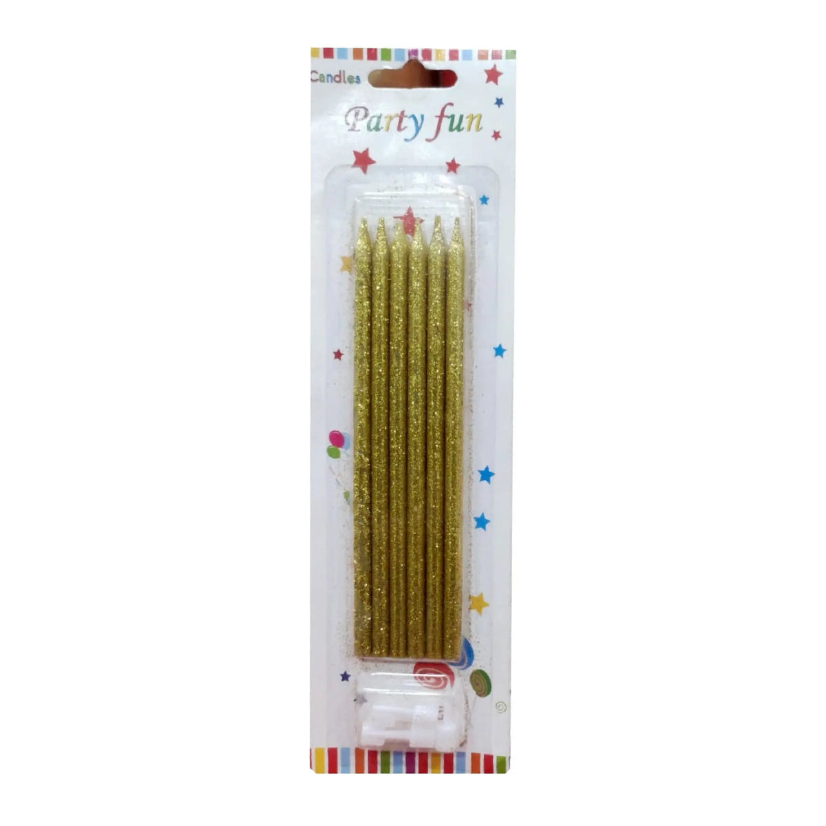 Birthday Golden & Silver Glitter Candle 6Pcs Pack - Saleemi Book Depot in pakistan