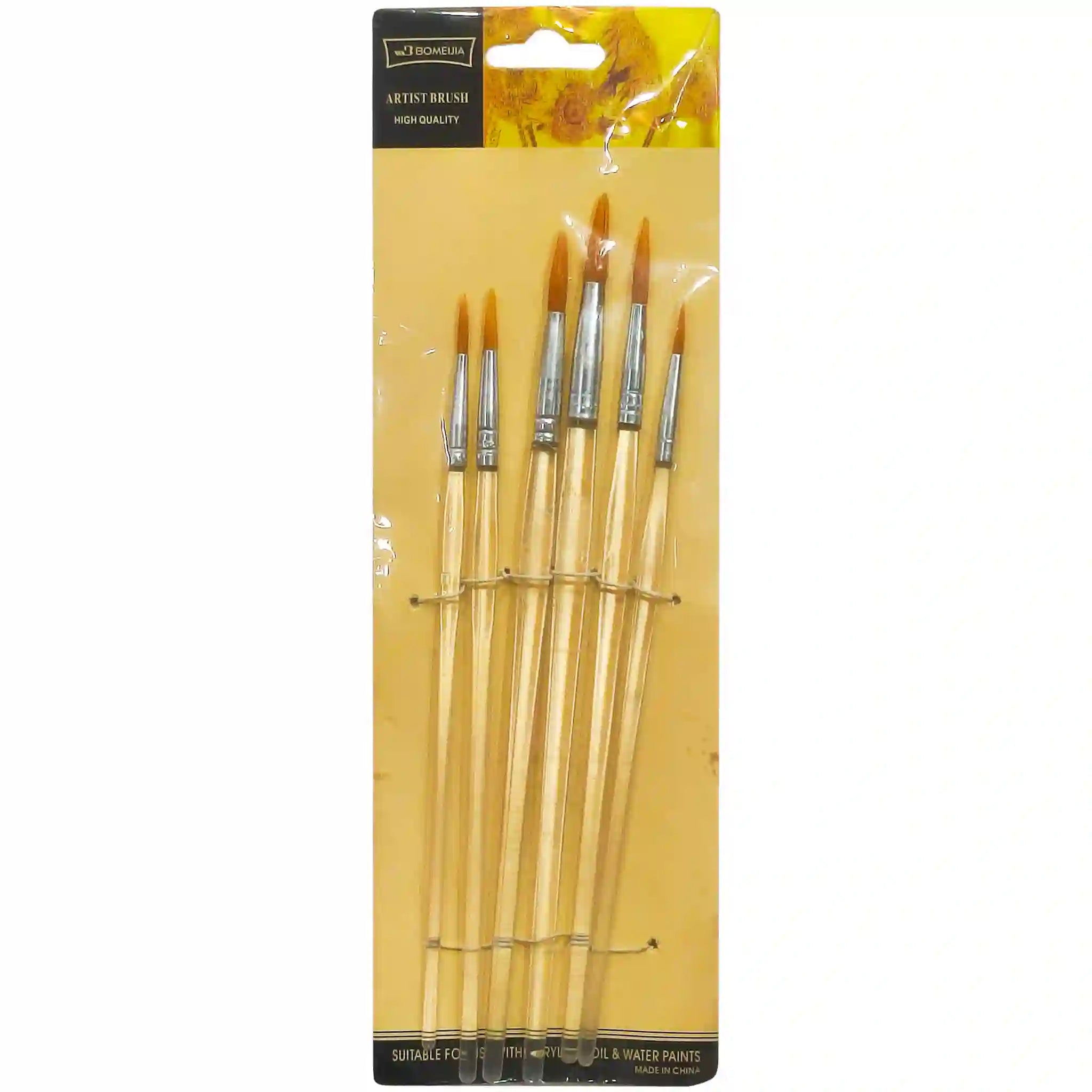 Bomeijia Artist Paint Brush 6PCS Pack - Saleemi Book Depot 