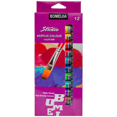 Bomeijia Studio Acrylic Colour 12Pcs - Saleemi Book Depot in pakistan