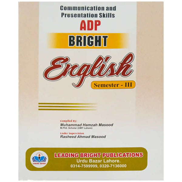 Bright ADP 3rd semester English communication and presentation skills - Saleemi Book Depot 