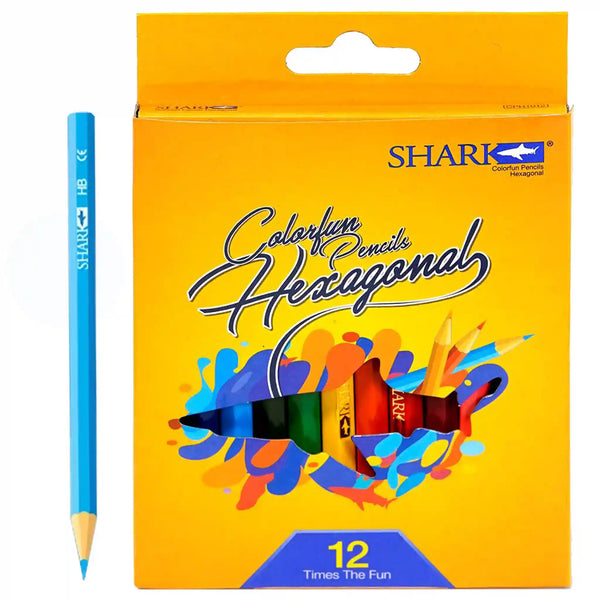 Shark 12 Colour Pencil Half Card CPH 1012 Pack