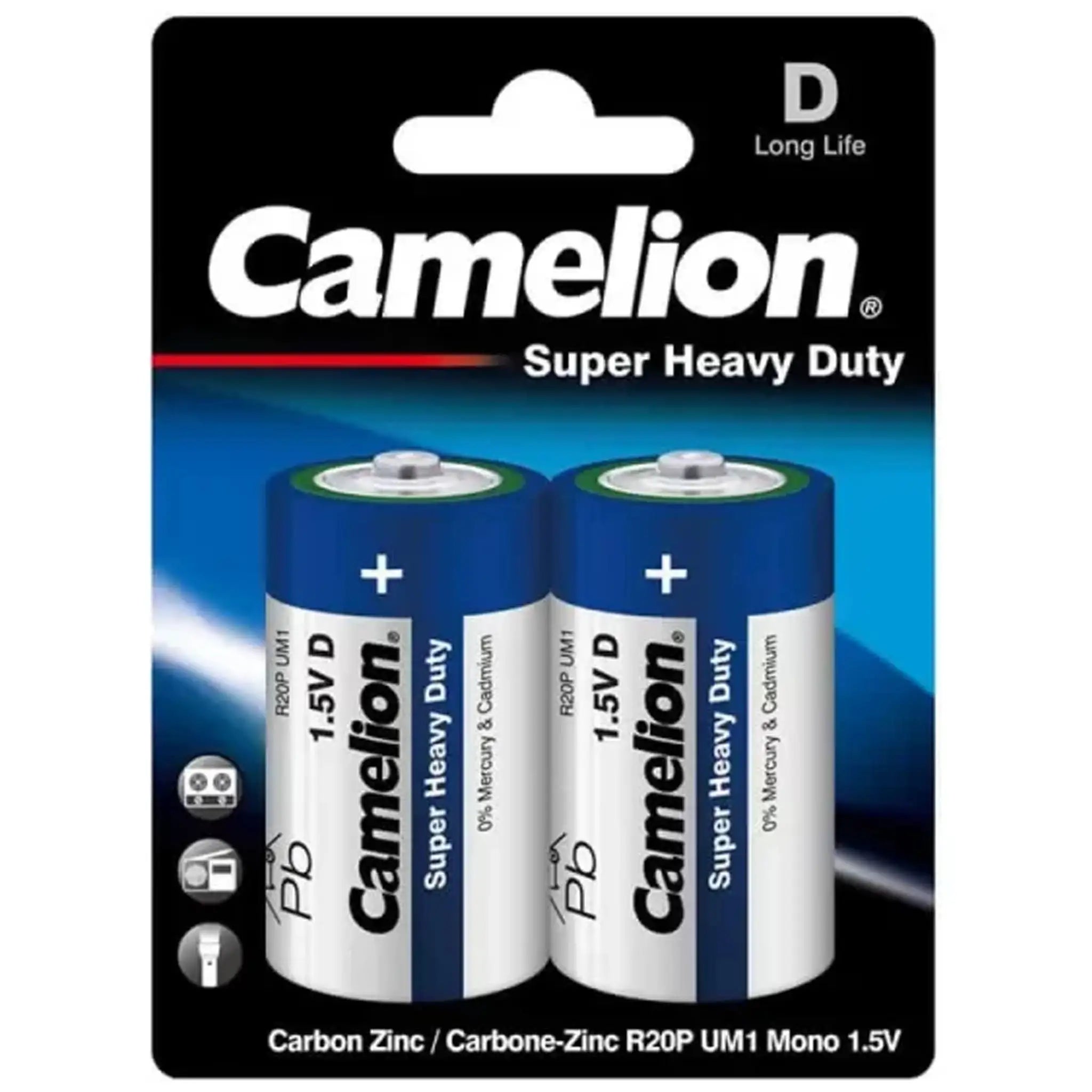 Camelion super heavy duty batteries R20 D size (2 batteries) - Saleemi Book Depot in pakistan