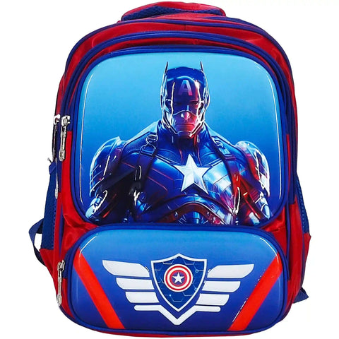 Captain America 3D Embossed School Bag - Saleemi Book Depot 