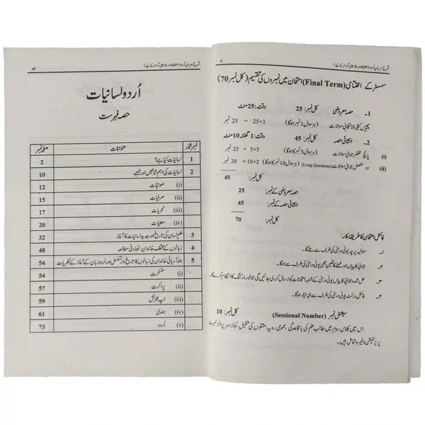 Captain Sharah Sarmaya Urdu Lisaniyat Biyan O Badih Arooz for ADP,BS - Saleemi Book Depot 