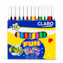 Claro Fun Colour Marker Set 12 Piece