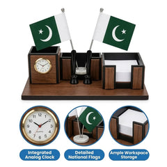 Comet Wooden Office Desk Organizer