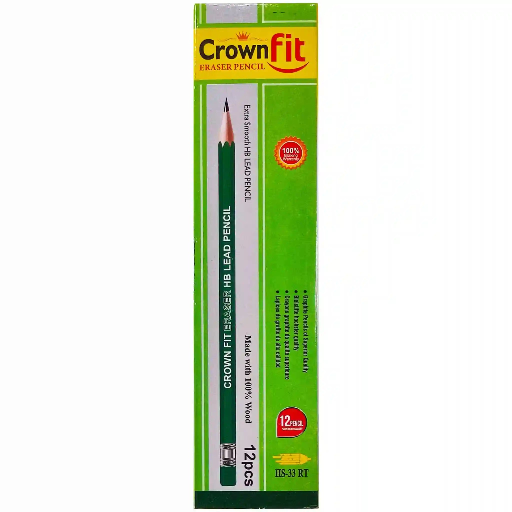 Crown Fit Eraser Pencil HS33RT - Saleemi Book Depot 