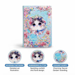 Cute Printed Glitter Diary A5 Notebook