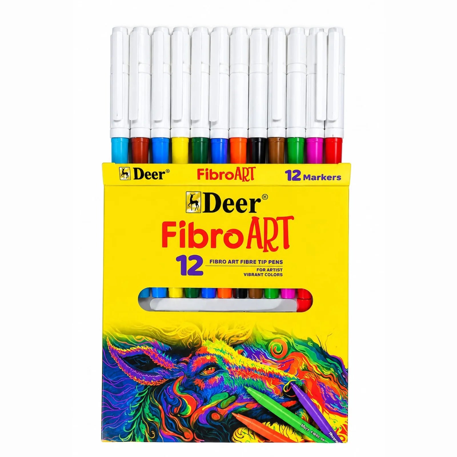 Deer FibroART 12-Color marker set - Saleemi Book Depot in pakistan