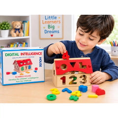 Digital Intelligence Wooden Number House Shape Sorter