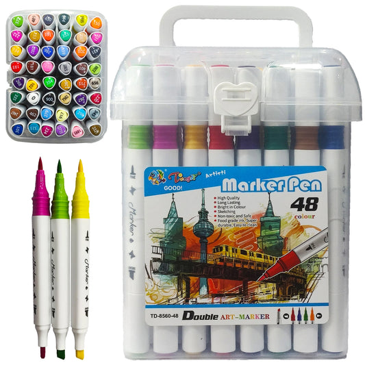 Double Art Marker Pen 48PCS Art No TD 8560-48 - Saleemi Book Depot in pakistan
