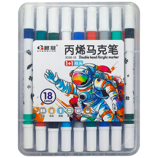 Double Head Acrylic Marker Art No 3038 - Saleemi Book Depot in pakistan