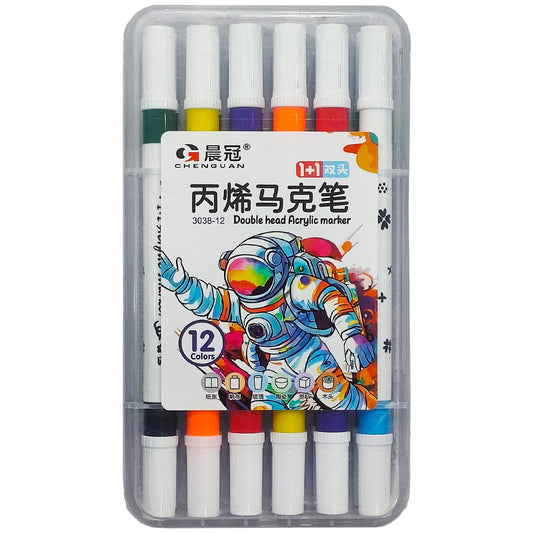 Double Head Acrylic Marker Art No 3038 - Saleemi Book Depot in pakistan