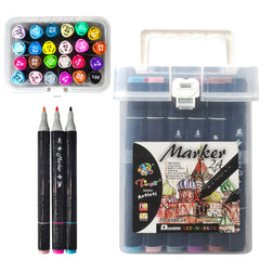 Double Sided Marker Colours 24PCS TD6599-24 - Saleemi Book Depot in pakistan