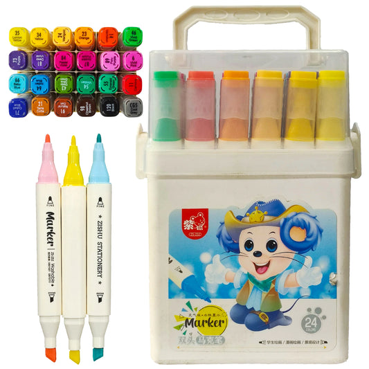 Double Sided Marker Set Art No ZS 252-24 - Saleemi Book Depot in pakistan
