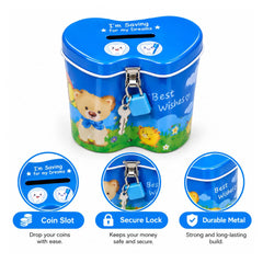 Double Heart Mini Piggy Bank Coin Saver Box