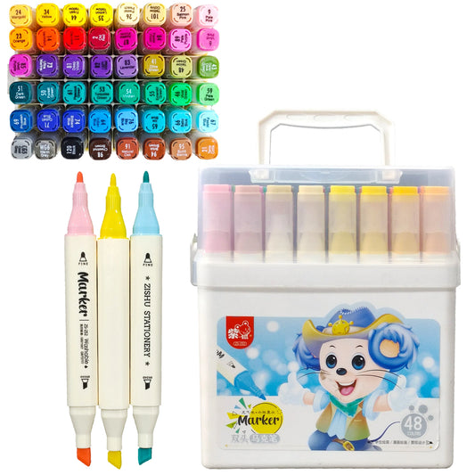 Dual Tip Marker Colours 48PCS ZS-252 - Saleemi Book Depot in pakistan