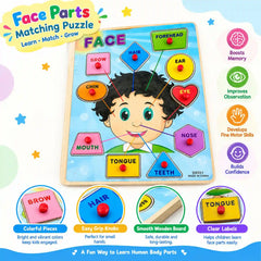 Educational Wooden Puzzle Learn the Parts of the Human Face